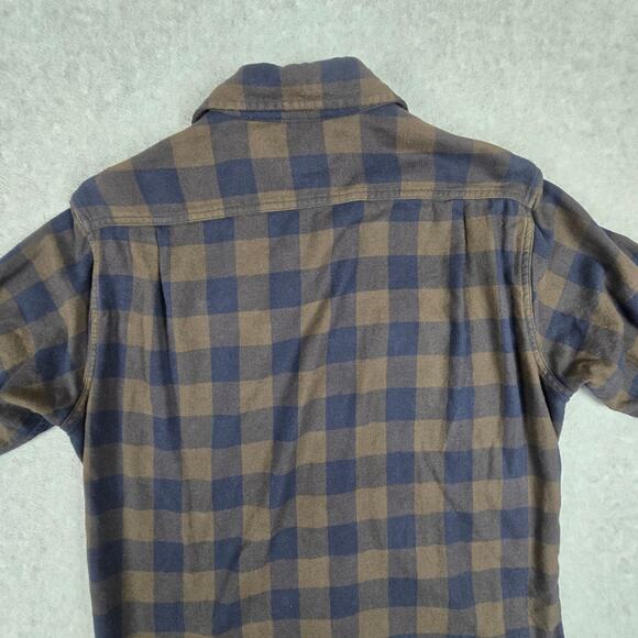 Bonobos Shirt Mens Size Medium Slim Fit Brown Navy Buffalo Plaid Flannel - Picture 9 of 16